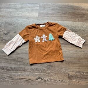 Holiday Sugar Cookies Gingham Sleeve Shirt